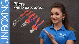 00 20 09 V01 KNIPEX - Pliers set - UNBOXING. Cobra® diagonal cutters combination pliers.