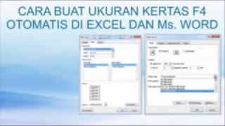 Cara Membuat Ukuran Kertas F4 di Excel dan Word Otomatis