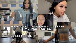 MY PRODUCTIVE MORNING ROUTINE + WORKOUT ROUTINE  productive & motivating journaling smoke chat