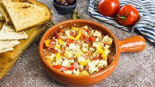 Greek Baked Feta Cheese and Tomatoes - Bougiourdi Μπουγιουρντί