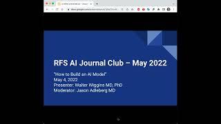 RFS AI Journal Club How to Build an AI Model