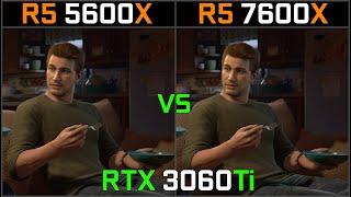 RYZEN 5 5600X vs RYZEN 5 7600X  RTX 3060Ti  Test in 10 Games