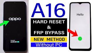 Oppo A16  Hard Reset & FRP Bypass - 2024  Without Computer