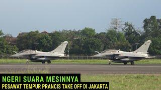 SANGAR SUARA MESINNYA   Pesawat Tempur Prancis Rafale Take Off dan Landing di Bandara Halim Jakarta