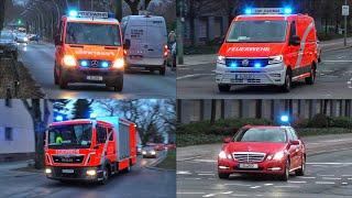 MANV beim Kellerbrand  Einsatzfahrten 》GW-San GW-RettMat uvm.  Berliner Feuerwehr zum BRAND 8