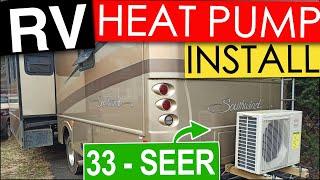 RV Heat Pump DIY Installation - Mini Split AC installed in a 32 Class A Motorhome  Camper