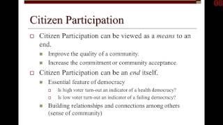 Lecture 11  Empowerment & Citizen Participation