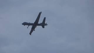 USAF MQ-9 Reaper Drone Flies Over the Valley