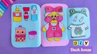 DIY Lalafanfan PAPER DUCK  How to draw a duck Lalafafan and clothes  Tonni art and craft