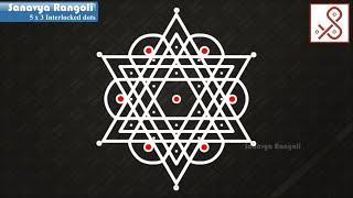 Simple and beautiful 5 dots kolam Star kolam  small kambi kolam  Chukka mugg  Melikala muggu