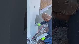 How to apply stucco finish coat  #construction #drywallrepair