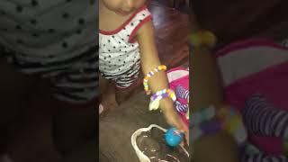 Aliyah opens her Easter basket then pees her pants