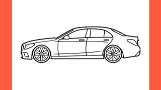 How to draw a MERCEDES C63S W205 AMG easy  drawing Mercedes-Benz c 63 2016 car step by step