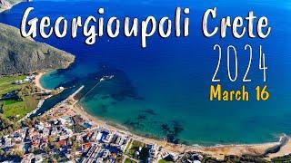 Georgioupoli Crete silent relaxing walking tour 4k drone Kreta Greece 2024