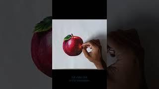 How to Draw Realistic Apple  #drawing #stepbystep #short #shorts #apple #oilpastel #apple #appleart