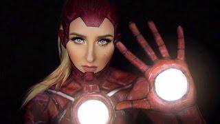 Ironman Body Paint Makeup Tutorial - Gender Bender Ironwomen