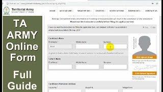 How to Apply Online TA Army Form  How to Join Territorial Army Force TA Registration