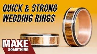 How to Make Wood and Copper Wedding Rings  Easy Woodworking Project