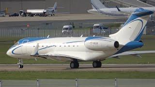 Bombardier Global 5000 T7-HUA.  Farnborough Departure. 24 Oct 2023.