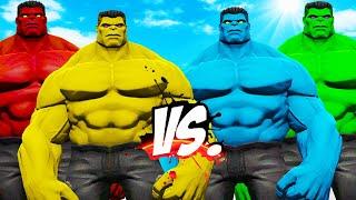 RED HULK & YELLOW HULK VS BLUE HULK & GREEN HULK - EPIC SUPERHEROES WAR