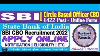 SBI CBO Online Form 2022 Kaise Bhare  How to Fill SBI Circle Based Officer Form 2022  SBI CBO Form