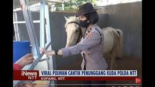 iNews NTT - Polwan Cantik di Polda NTT Unjuk Kebolehan Menunggang Kuda