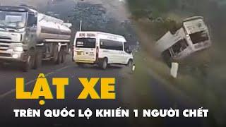 Lật xe khách trên quốc lộ 25 1 người chết