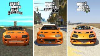 Toyota Supra MK4 Брайан ОКоннер GTA SA против GTA 4 против GTA 5