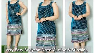 Very Easy Midi Dress Cutting and Stitching Bodycon Dress  Stitch By Stitch