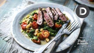 5 Minute Lamb Steak & Quick Bean Stew