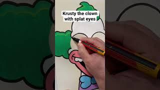 Krusty the clown with splat eyes using Posca mop’r markers