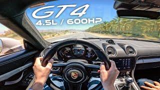 FIRST DRIVE IN THE NEW 600HP 4.5L PORSCHE GT4 IS IT BETTER THAN A 4.5L GT3 RS?