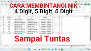 CARA MEMBINTANGI NIK DAN NKK DI MICROSOFT EXCEL 4 DIGIT 5 DIGIT 6 DIGIT. TUNTAS 100%