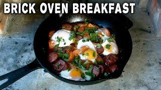 How To Make a Sausage and Egg Breakfast in Pizza Oven   Wood Fired Oven Breakfast Recipe