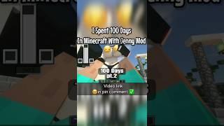 100 Days with Jenny Mod 🫣 Surviving 100 Days with Jenny Mod  #shorts  #minecraft