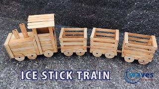 DIY  ICE STICK TRAIN  Waves art and craft