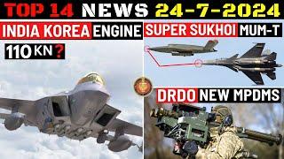 Indian Defence Updates  India Korea EngineMUM-T on Super SukhoiDRDO New MPDMSDefence Budget 2024