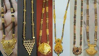 Latest long gold nallapusalu design with weight and pricenew model gold nallapusalu in telugu