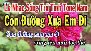 Karaoke Liên Khúc Trữ Tình Bolero Tone Nam  Con Đường Xưa Em Đi  Đường Tím Bằng Lăng