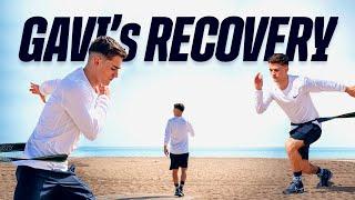 GAVI RECOVERS by the BEACH ️  FC Barcelona 