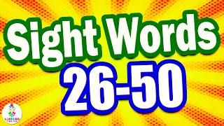 Fry SIGHT WORDS for Kids 26-50 Easy Sight Words for Toddlers