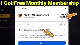 I Got Free Monthly Membership In Freefire From Playstore In 5 Minutes  How To Get Free Membership