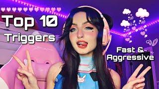 ASMR  My Top 10 Favorite Fast & Aggressive Triggers  mic pumping mouth sounds hand sounds + 