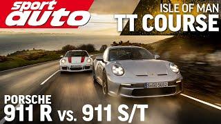 Porsche 911 R vs 911 ST  no speed limit  Isle of Man TT Mountain Course  sport auto