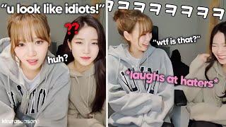 Chaewon & Kazuha *makes fun* of haters mean comments during live ft. summerz flirting with fans