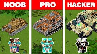 Minecraft NOOB vs PRO vs HACKER FAMILY TANK HOUSE BUILD CHALLENGE  Animation