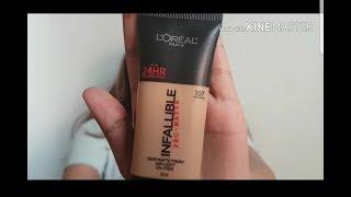 Loreal infallible pro matte foundation review  demo  indian skin