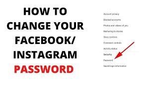 HOW TO CHANGE YOUR FACEBOOKINSTAGRAM PASSWORD