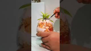 Fruit parfait fruit cuts fruit yogurt muesli chia seeds chill and serve..