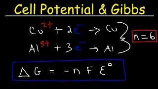 Cell Potential & Gibbs Free Energy Standard Reduction Potentials Electrochemistry Problems